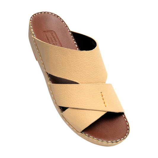 Maroos 0030 Beige Men’s Leather Arabic Sandal