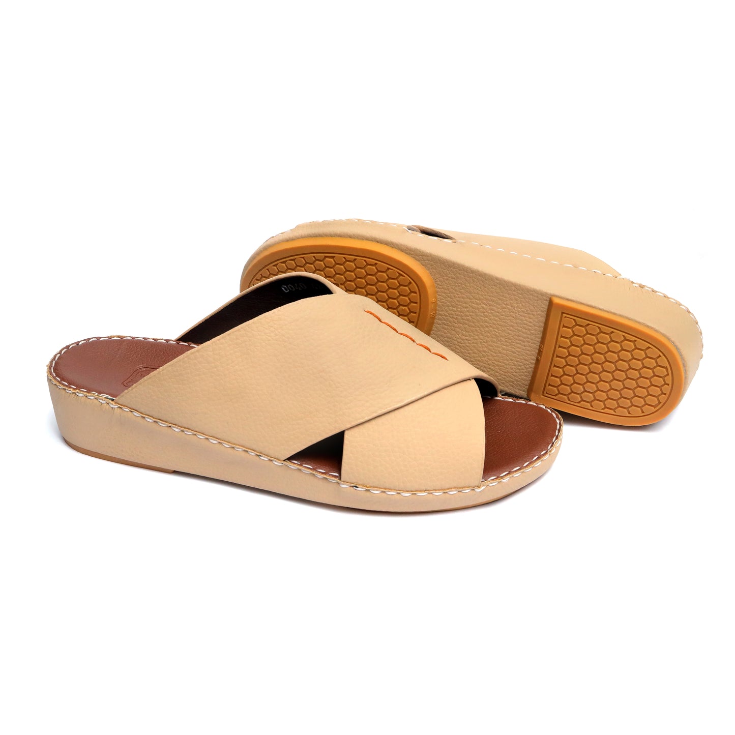 Maroos 0040 Beige Men’s Leather Arabic Sandal