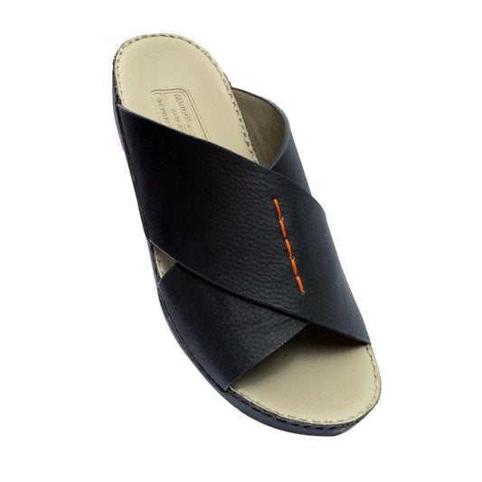 Maroos 0040 Black and Gray Men’s Leather Arabic Sandal