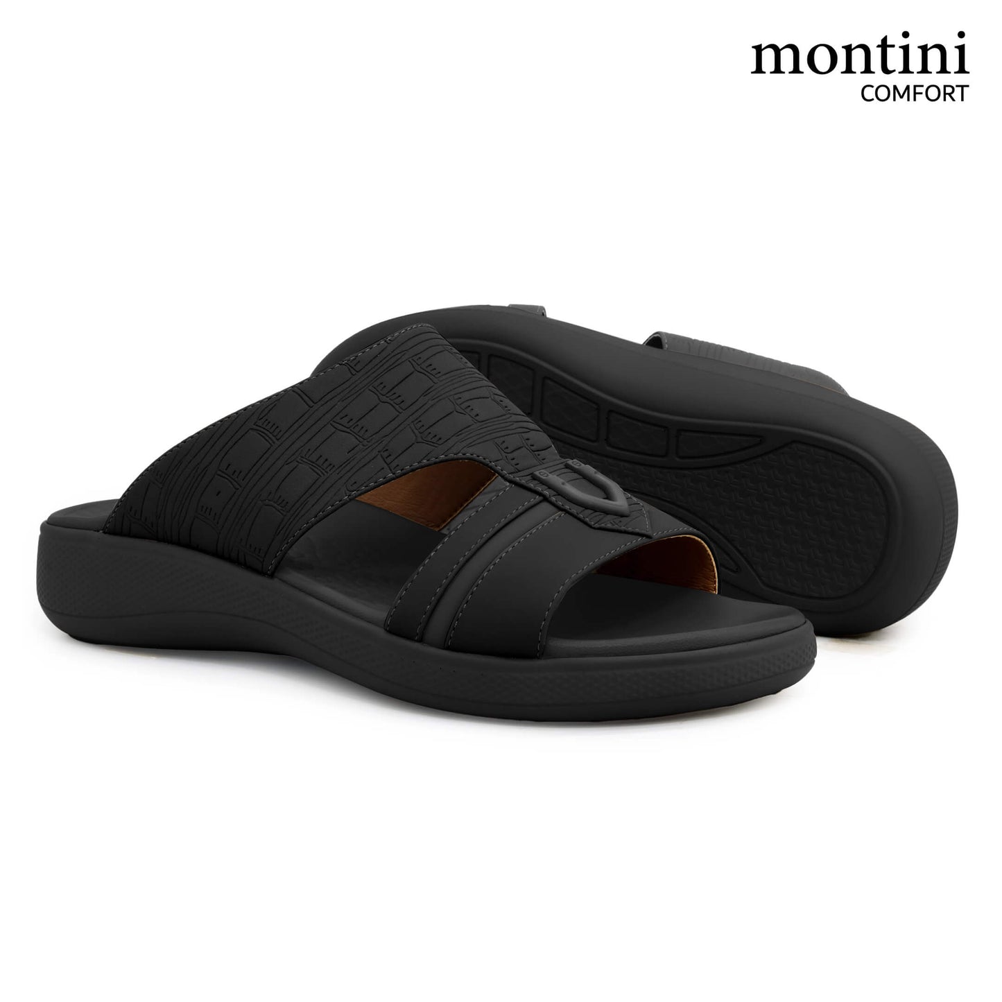 Montini M014(C89) Full Black Gents Arabic Sandal