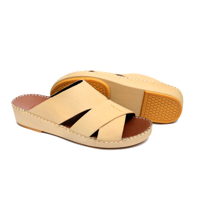 Maroos 0030 Beige Men’s Leather Arabic Sandal