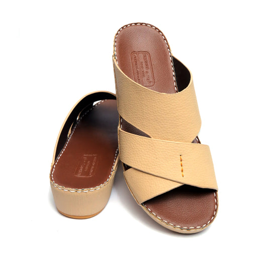 Maroos 0030 Beige Men’s Leather Arabic Sandal