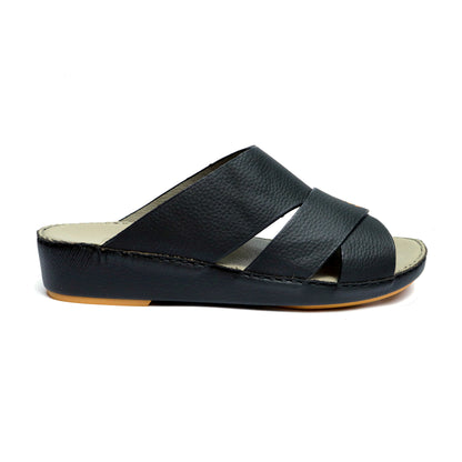 Maroos 0030 Black and Gray Men’s Leather Arabic Sandal