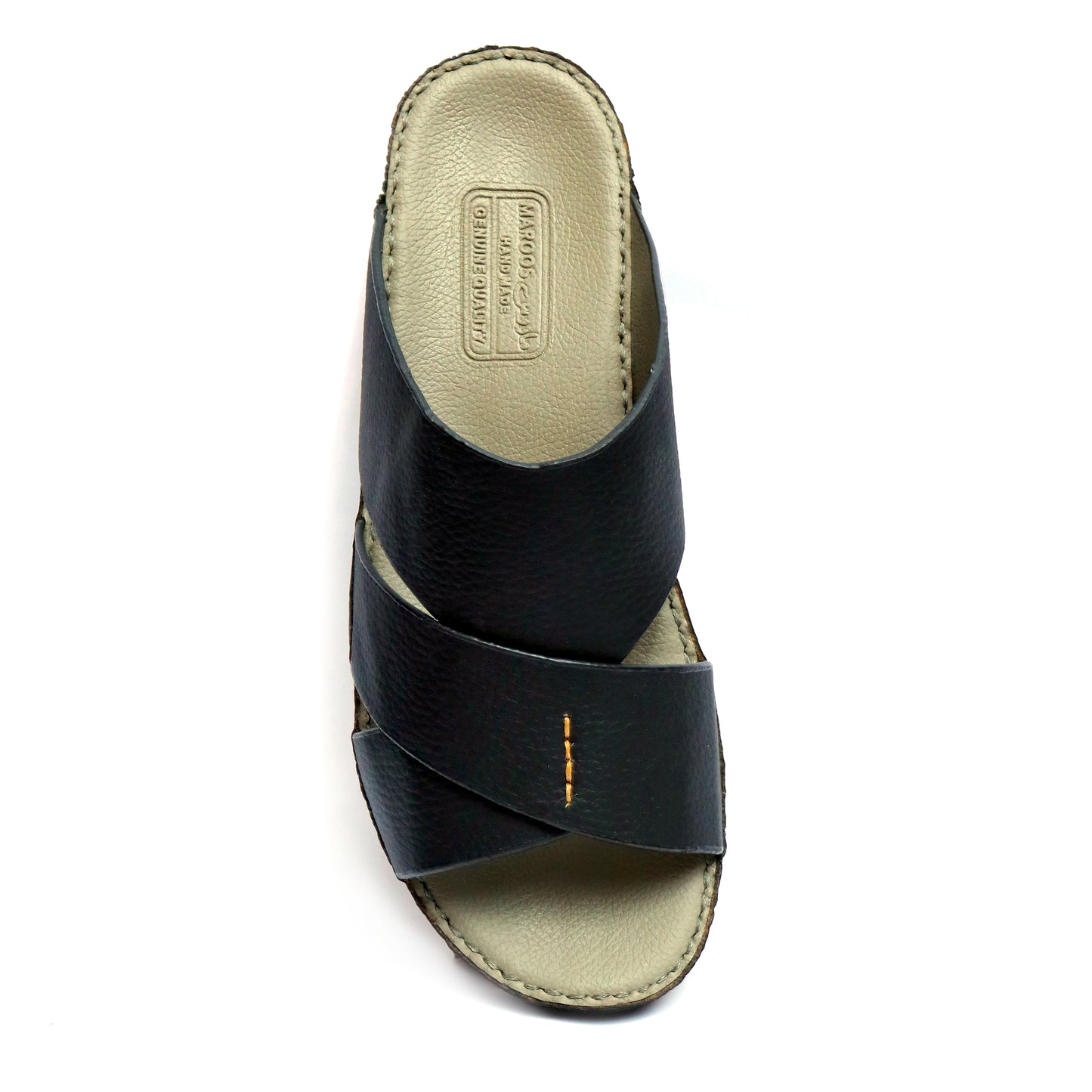 Maroos 0030 Black and Gray Men’s Leather Arabic Sandal