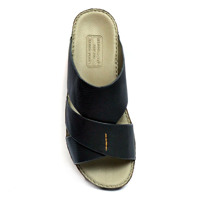 Maroos 0030 Black and Gray Men’s Leather Arabic Sandal