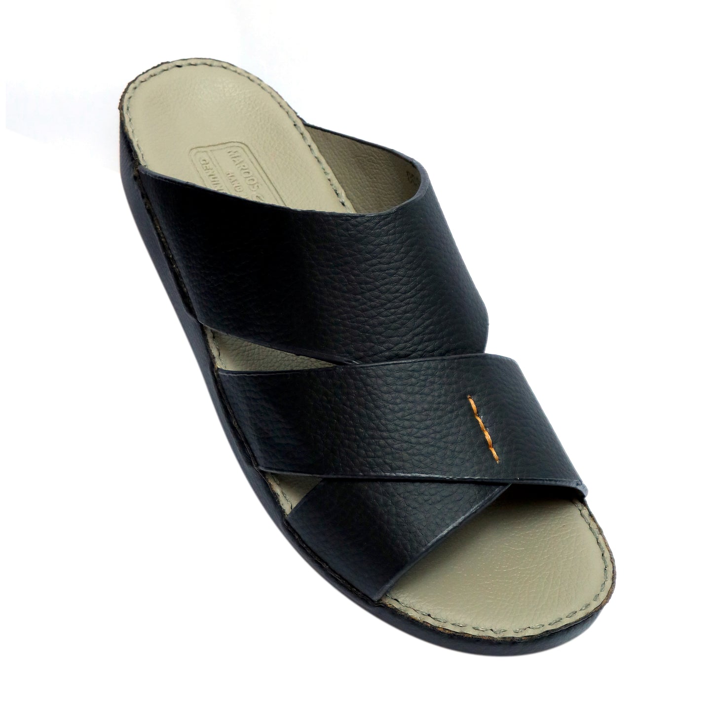 Maroos 0030 Black and Gray Men’s Leather Arabic Sandal