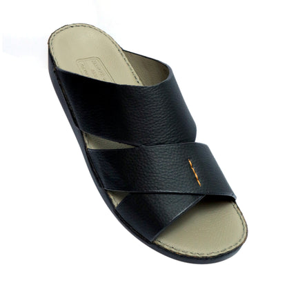 Maroos 0030 Black and Gray Men’s Leather Arabic Sandal