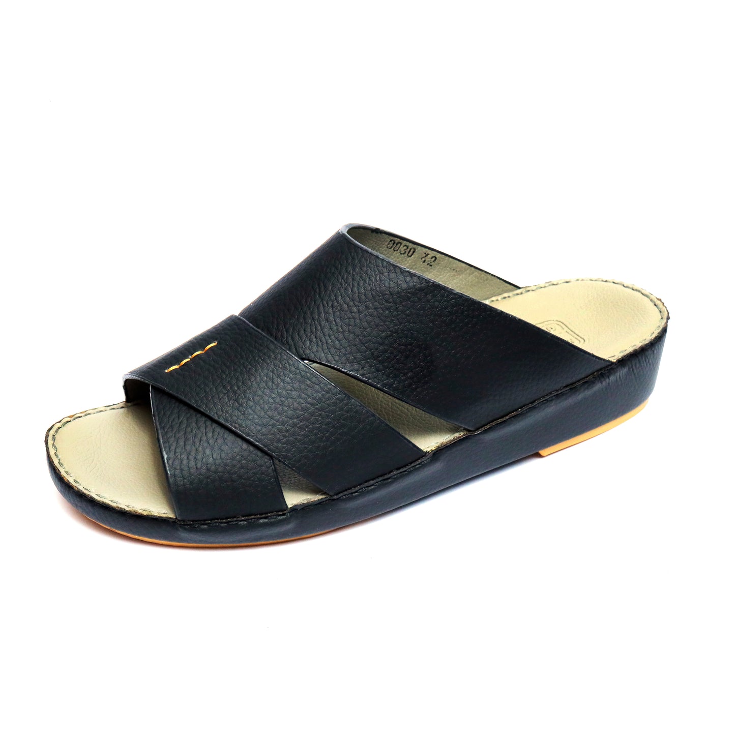 Maroos 0030 Black and Gray Men’s Leather Arabic Sandal