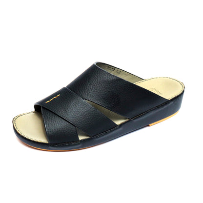 Maroos 0030 Black and Gray Men’s Leather Arabic Sandal