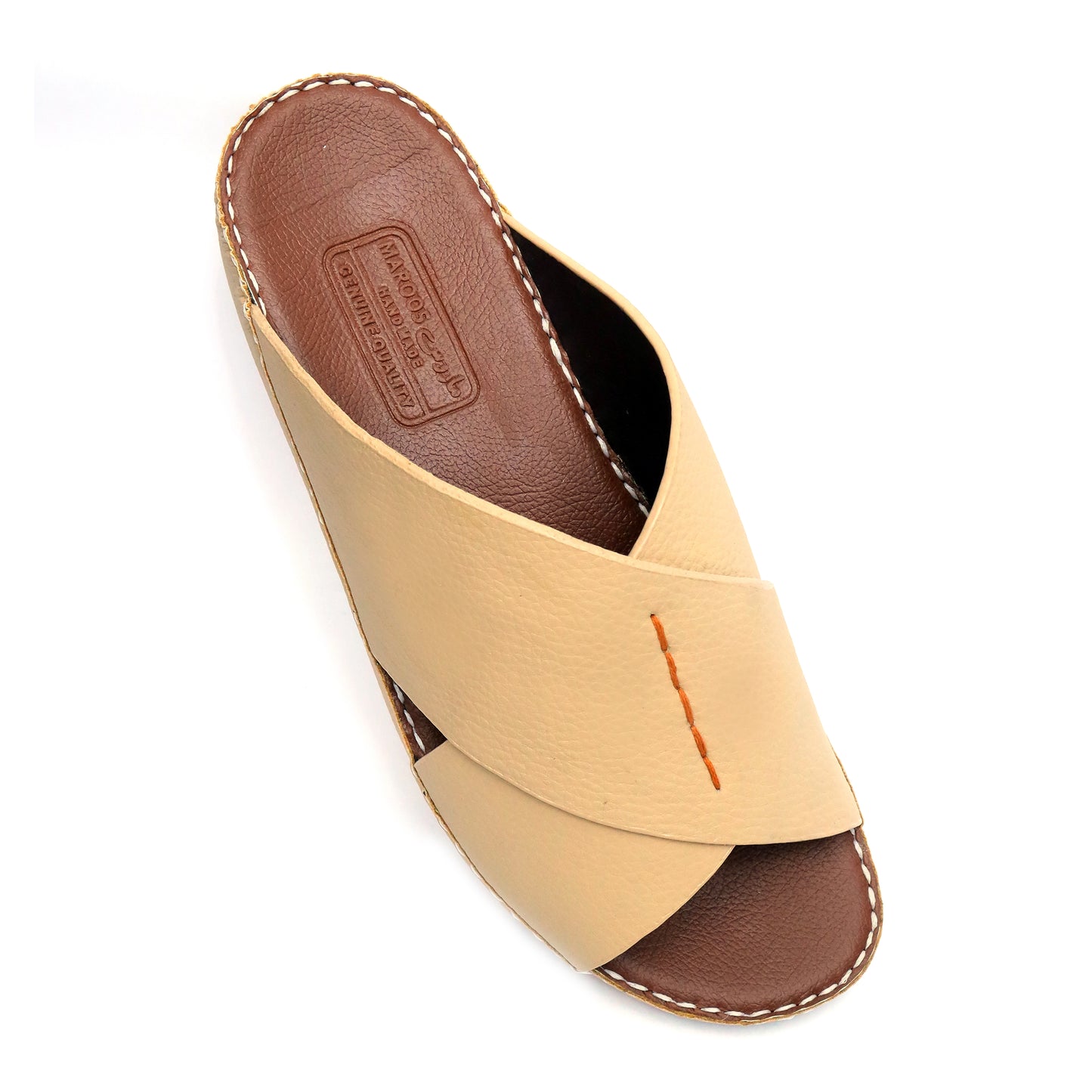 Maroos 0040 Beige Men’s Leather Arabic Sandal