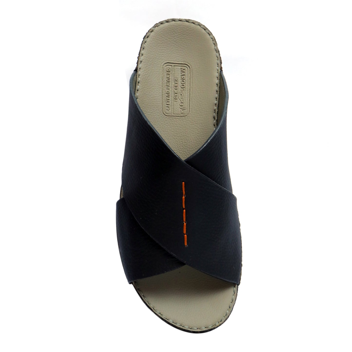 Maroos 0040 Black and Gray Men’s Leather Arabic Sandal