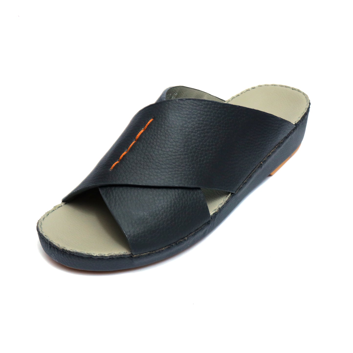 Maroos 0040 Black and Gray Men’s Leather Arabic Sandal