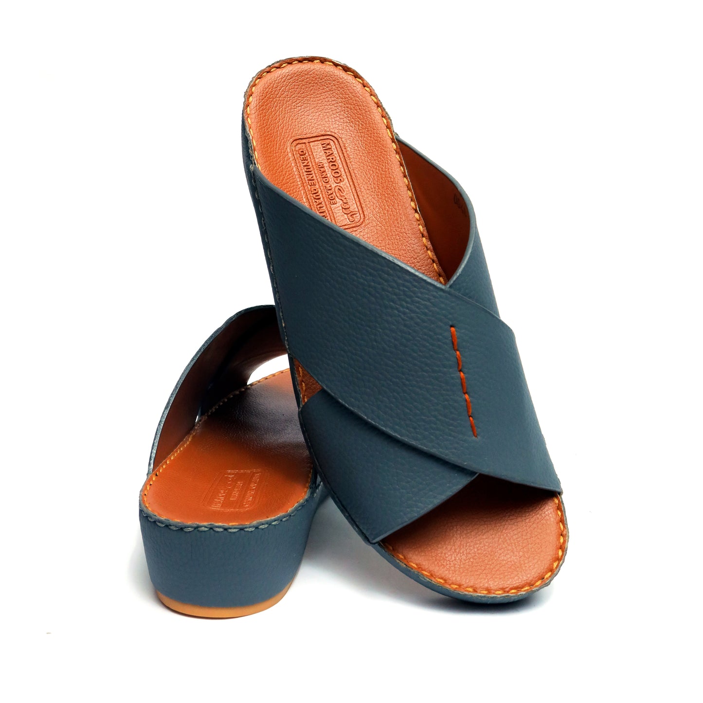 Maroos 0040 Blue Men’s Leather Arabic Sandal