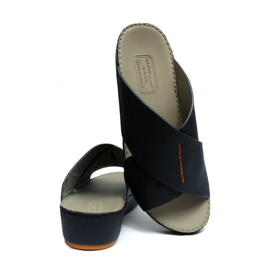 Maroos 0040 Black and Gray Men’s Leather Arabic Sandal