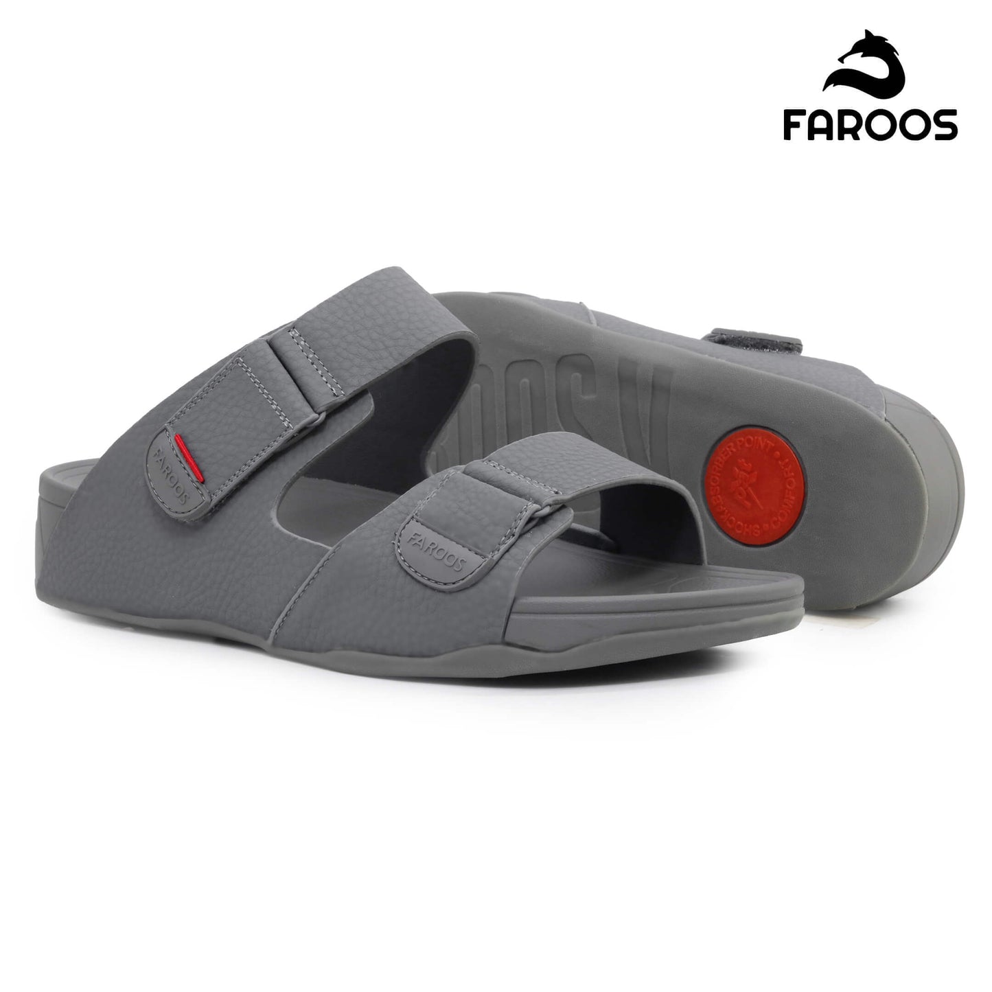 Faroos[F500]M139 Grey Gents Arabic Sandal
