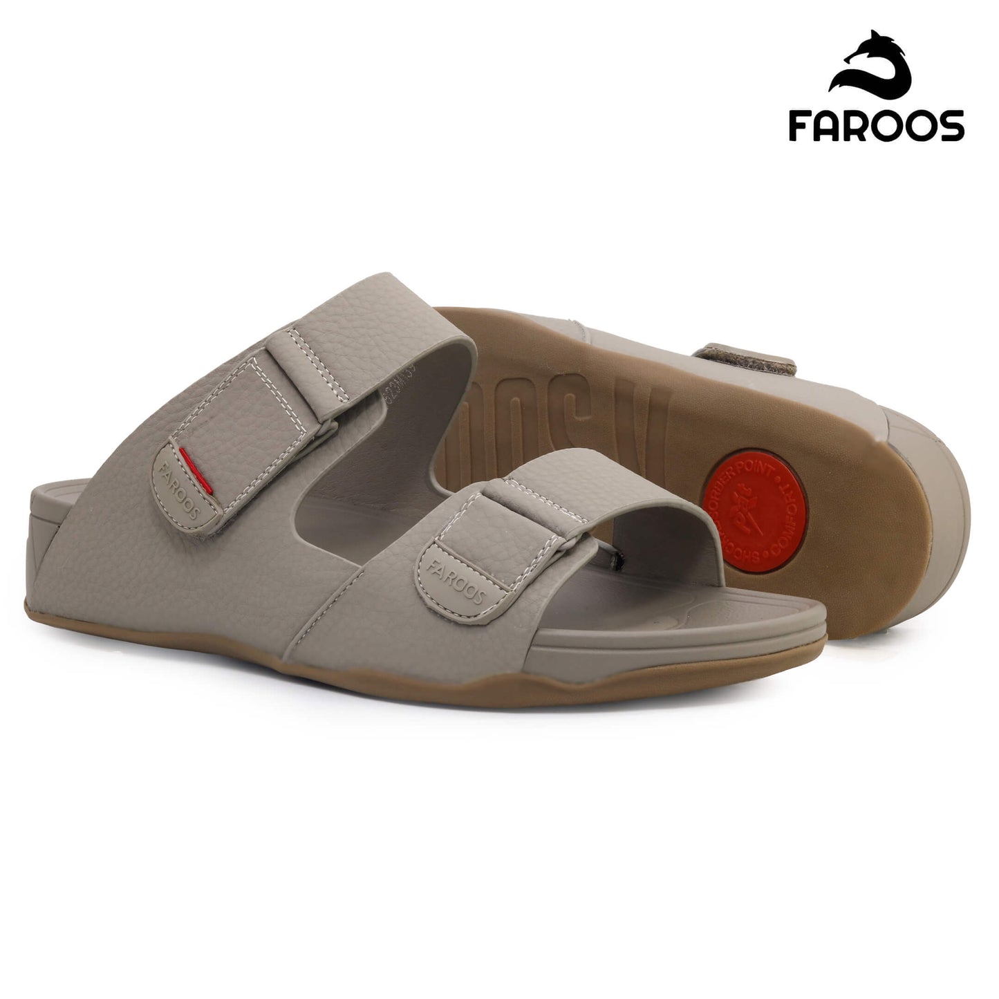 Faroos[F501]M139 Stone Gents Arabic Sandal