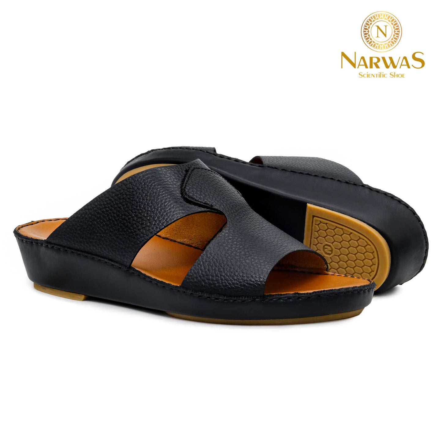 Narwas 1000 [NG133] Black Gents Sandal
