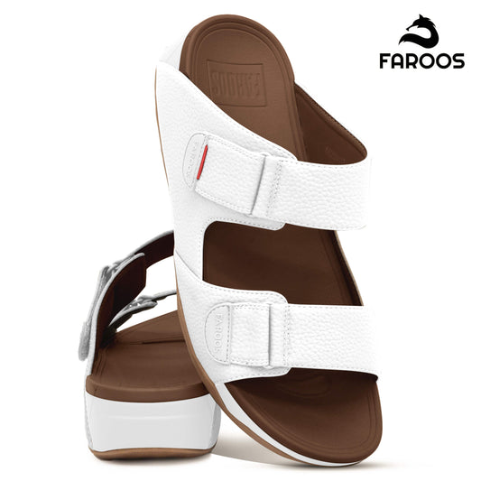 Faroos[F443]M113 White Gents Arabic Sandal