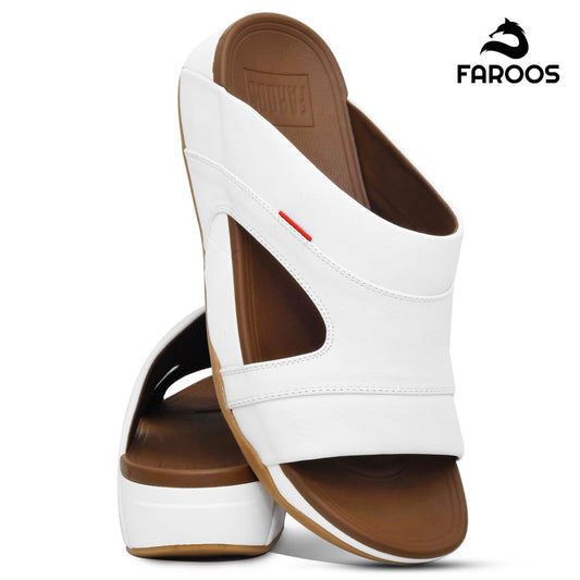 Faroos[F324]M114 White Gents Arabic Sandal