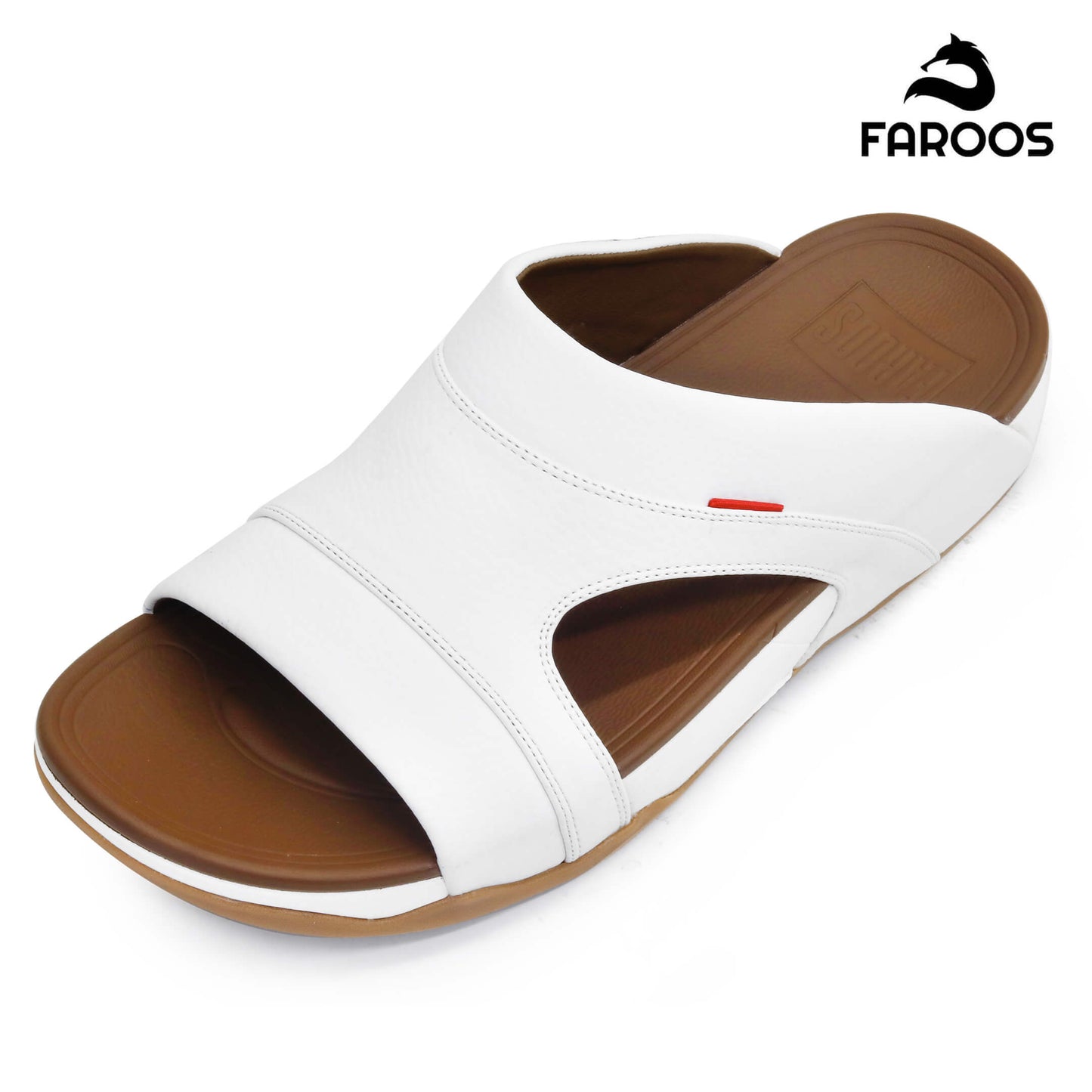 Faroos[F324]M114 White Gents Arabic Sandal