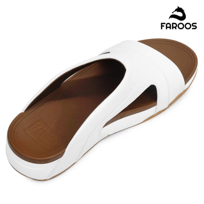 Faroos[F513]M099 White Gents Arabic Sandal