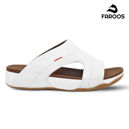 Faroos[F513]M099 White Gents Arabic Sandal