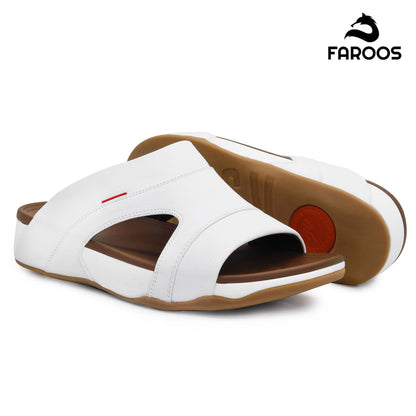 Faroos[F513]M099 White Gents Arabic Sandal