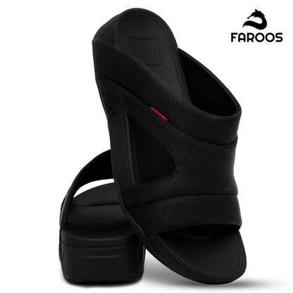 Faroos[F325]M114 Full Black Gents Arabic Sandal