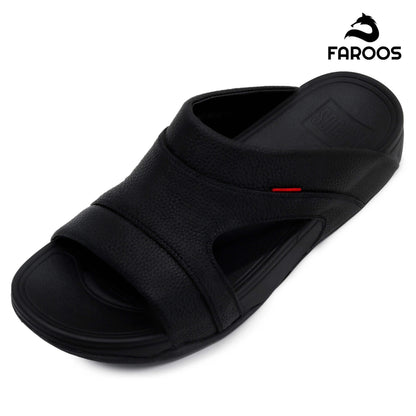 Faroos[F325]M114 Full Black Gents Arabic Sandal