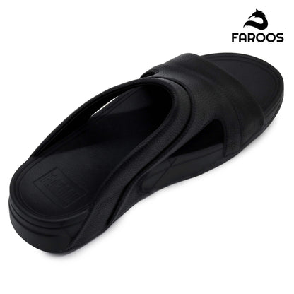 Faroos[F325]M114 Full Black Gents Arabic Sandal