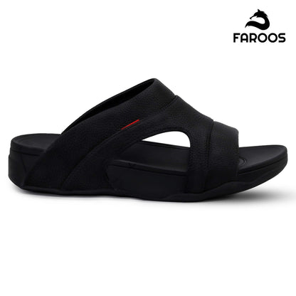 Faroos[F325]M114 Full Black Gents Arabic Sandal