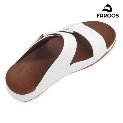 Faroos[F443]M113 White Gents Arabic Sandal