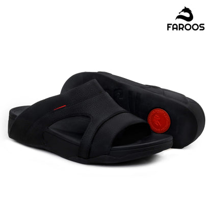 Faroos[F325]M114 Full Black Gents Arabic Sandal