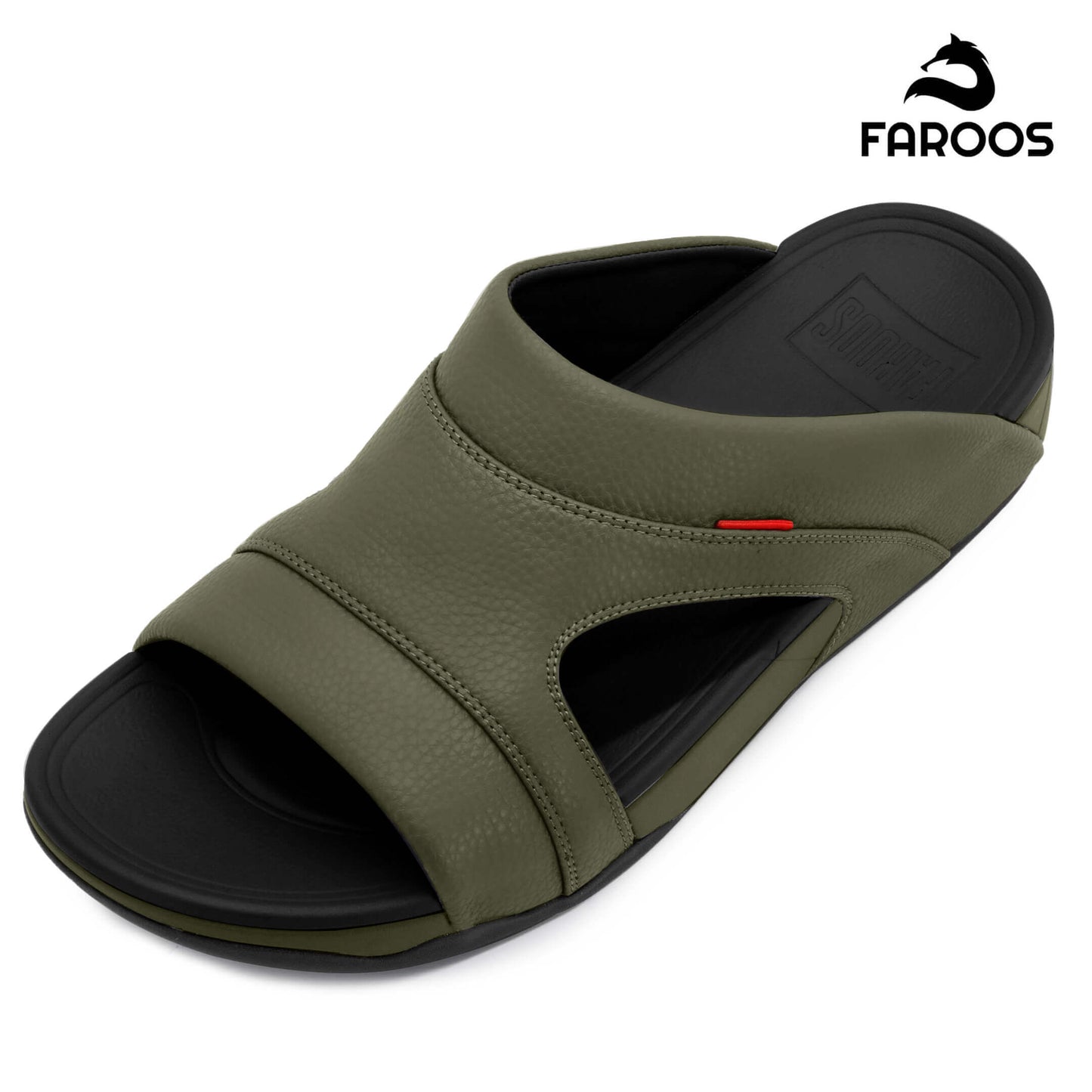 Faroos[F368]M133 Olive Gents Arabic Sandal