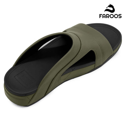 Faroos[F368]M133 Olive Gents Arabic Sandal