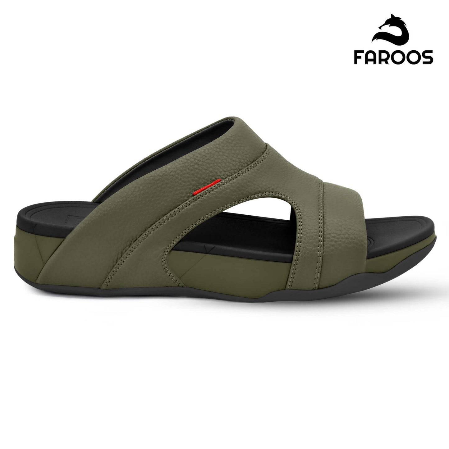 Faroos[F368]M133 Olive Gents Arabic Sandal