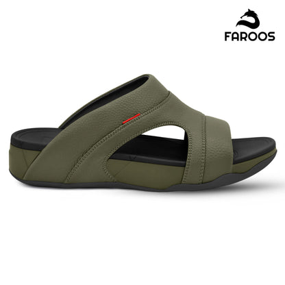 Faroos[F368]M133 Olive Gents Arabic Sandal