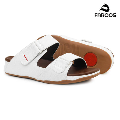 Faroos[F443]M113 White Gents Arabic Sandal