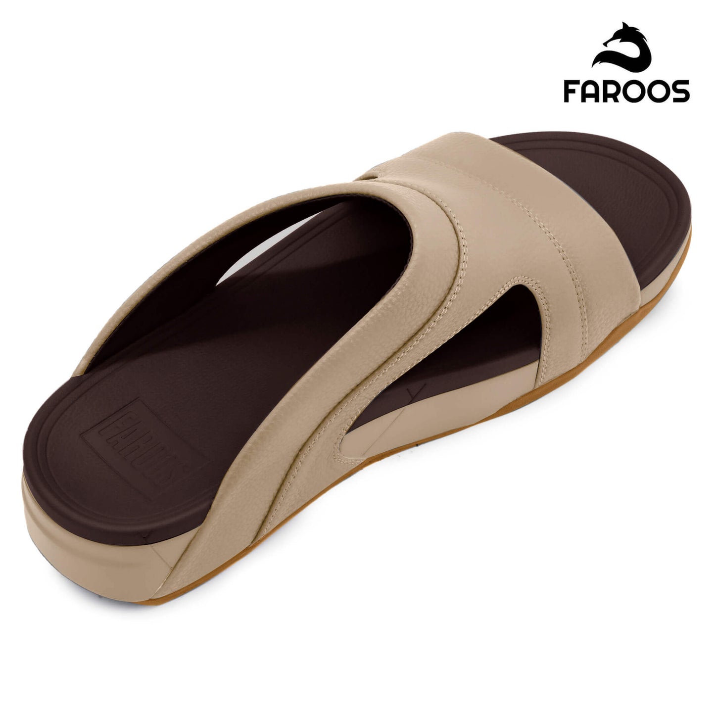 Faroos[F369]M133 Stone Gents Arabic Sandal