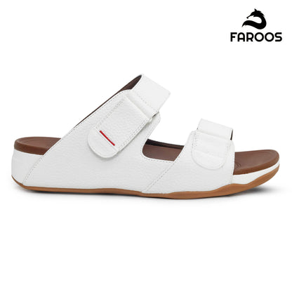 Faroos[F443]M113 White Gents Arabic Sandal
