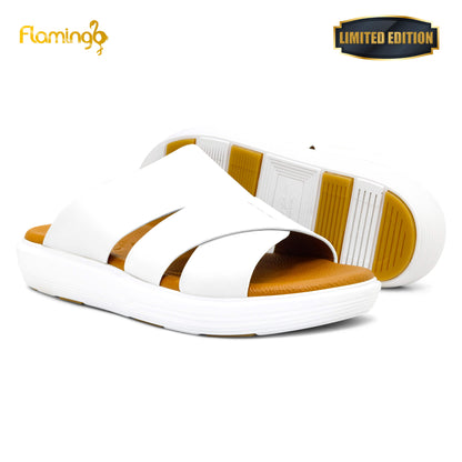 Flamingo Premium[FG108]7001 White Gents Arabic Sandal