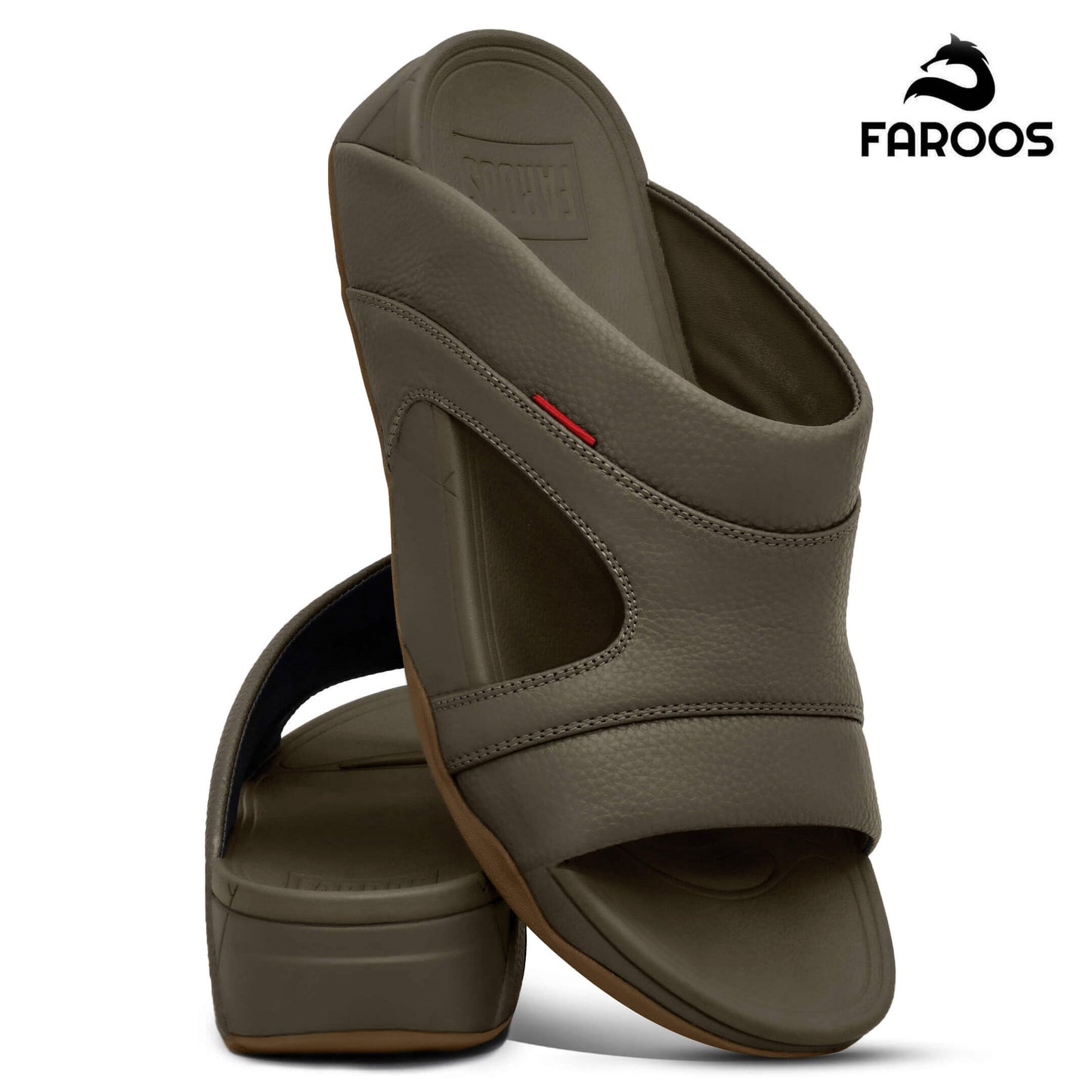 Faroos[F425]M137 Truffle Gents Arabic Sandal