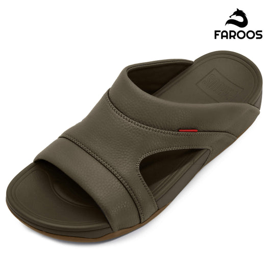 Faroos[F425]M137 Truffle Gents Arabic Sandal