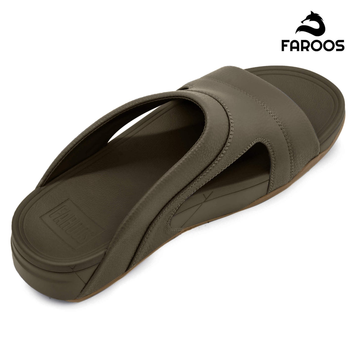 Faroos[F425]M137 Truffle Gents Arabic Sandal