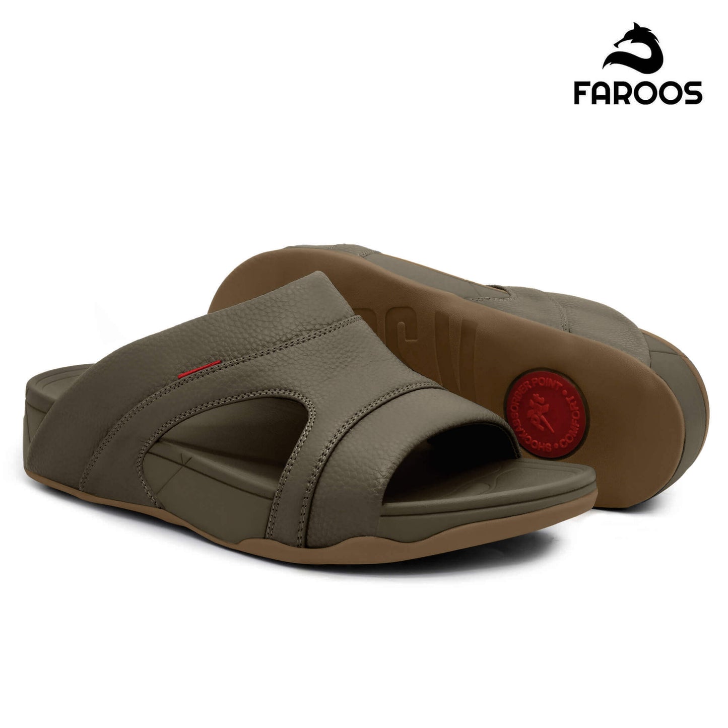 Faroos[F425]M137 Truffle Gents Arabic Sandal