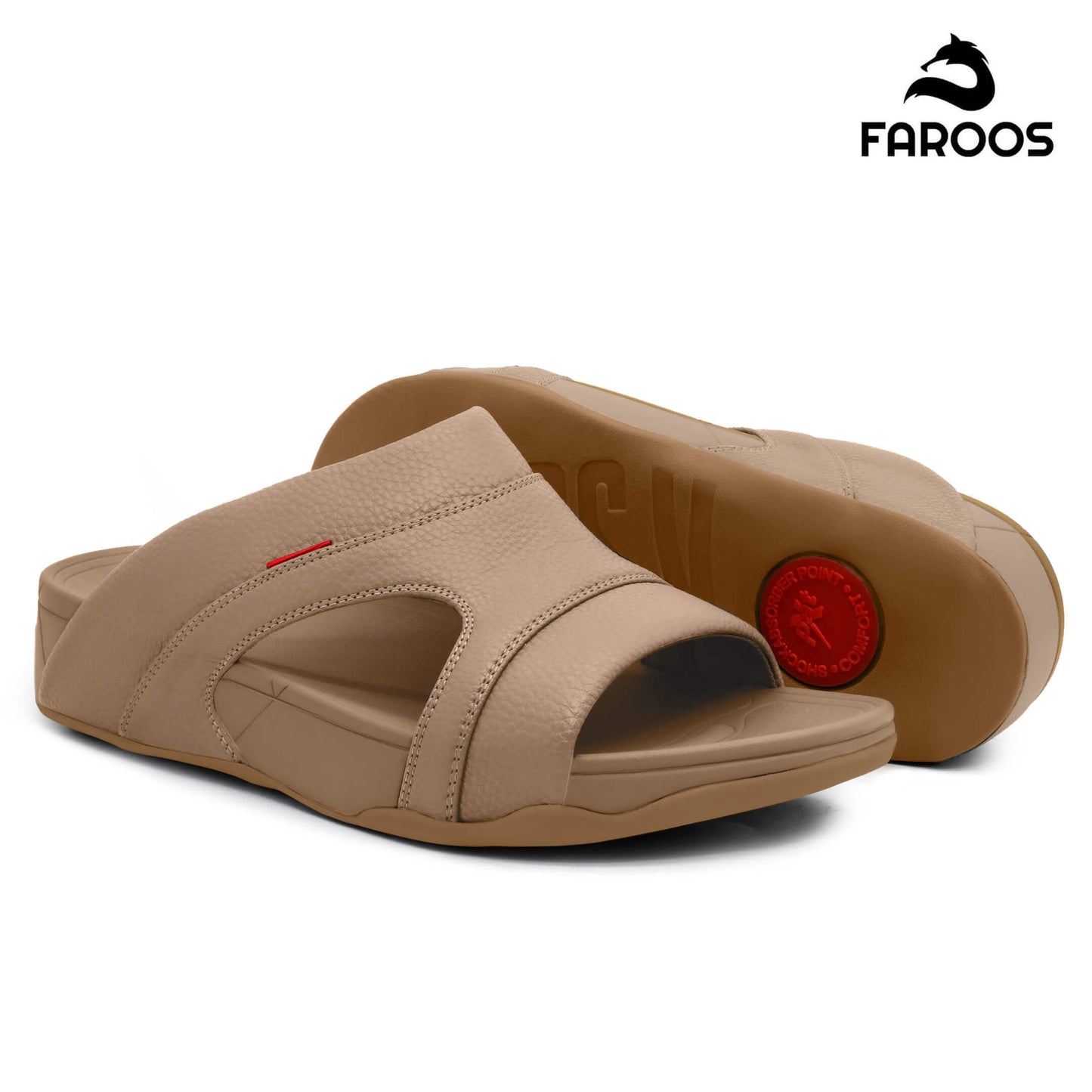 Faroos[F486]M153 Stone Gents Arabic Sandal