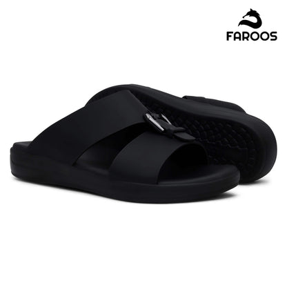 Faroos[F506]M119 Full Black Gents Arabic Sandal