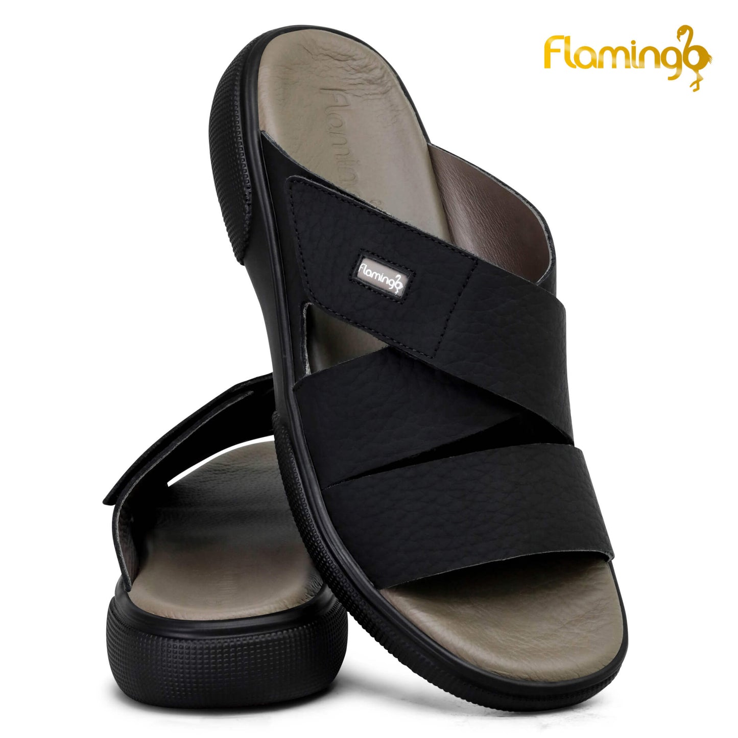 Flamingo[FG89]P0541 Black Gents Arabic Sandal