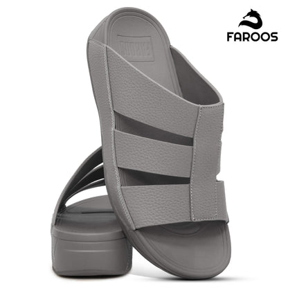Faroos[F492]M144 Grey Gents Arabic Sandal