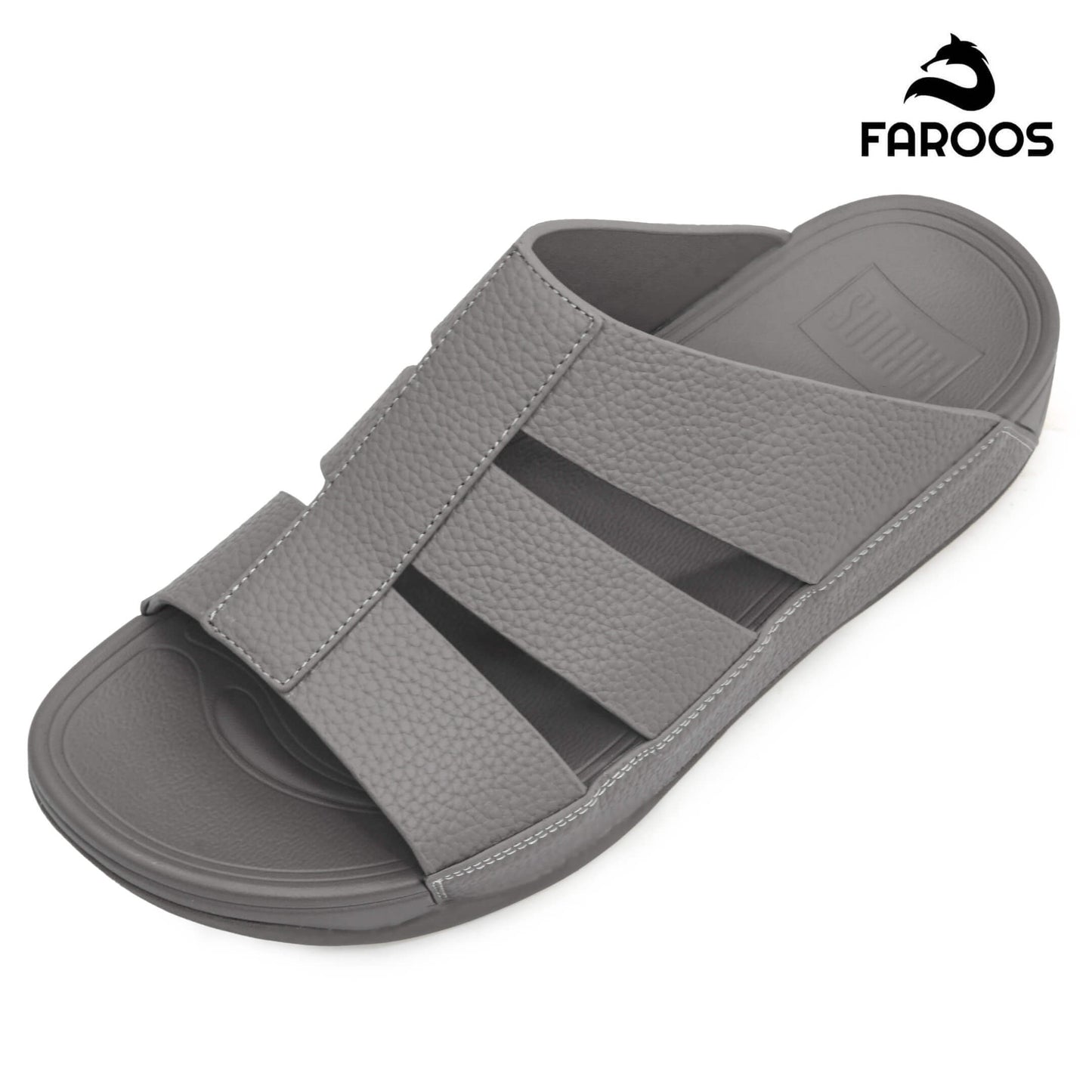 Faroos[F492]M144 Grey Gents Arabic Sandal